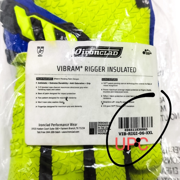 NWT IronClad Vibram Rigger Insulated Work Glove NIB 2XL - Picture 4 of 10